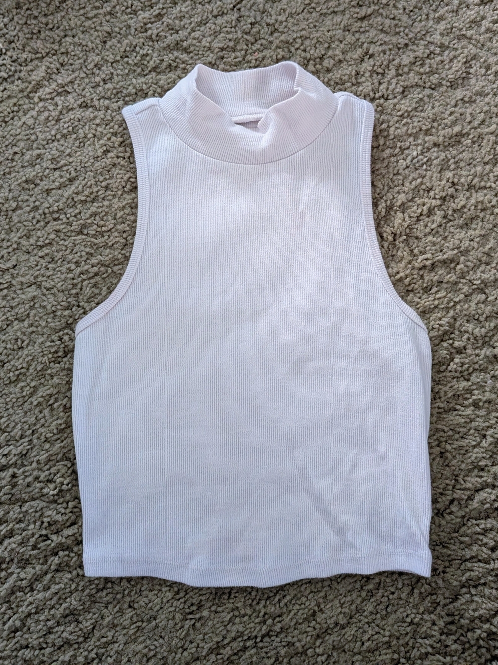 Aeropostale Baby Pink Ribbed Mock Neck Sleeveless Tank